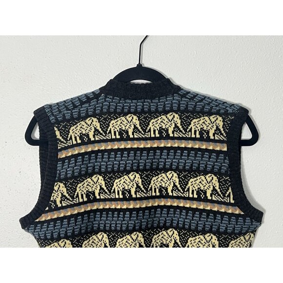 Handmade Knit Elephant Sweatervest Size Small - Picture 5 of 8